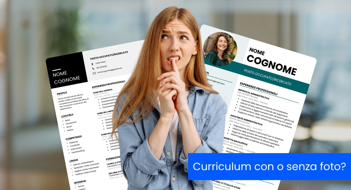curriculum vitae con foto o senza