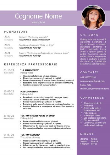 template curriculum makeup artist