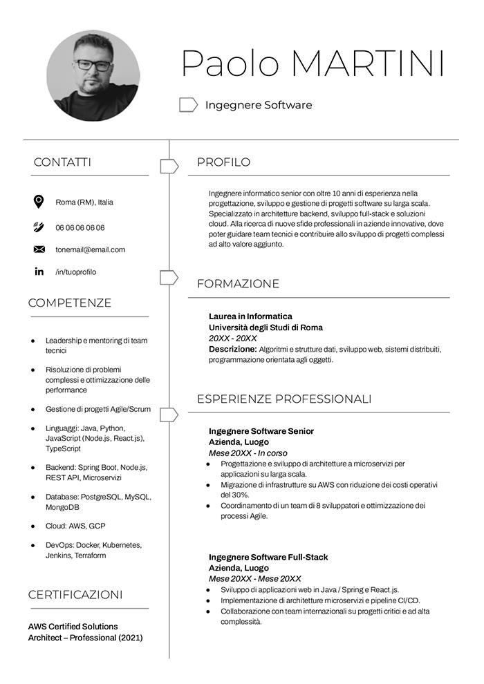 cv google docs moderno con foto template