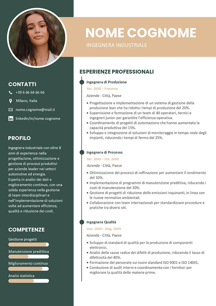 Modello di curriculum 2 pagine Word da scaricare