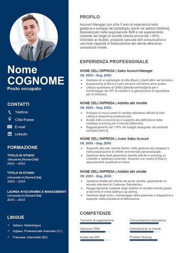 curriculum vitae blu modello gratis