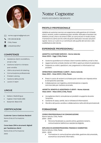 modello curriculum vitae pdf gratis