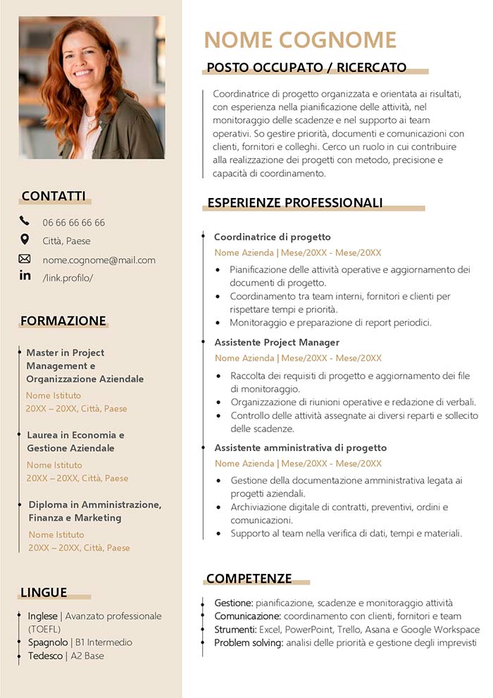 modello curriculum compilato word gratis