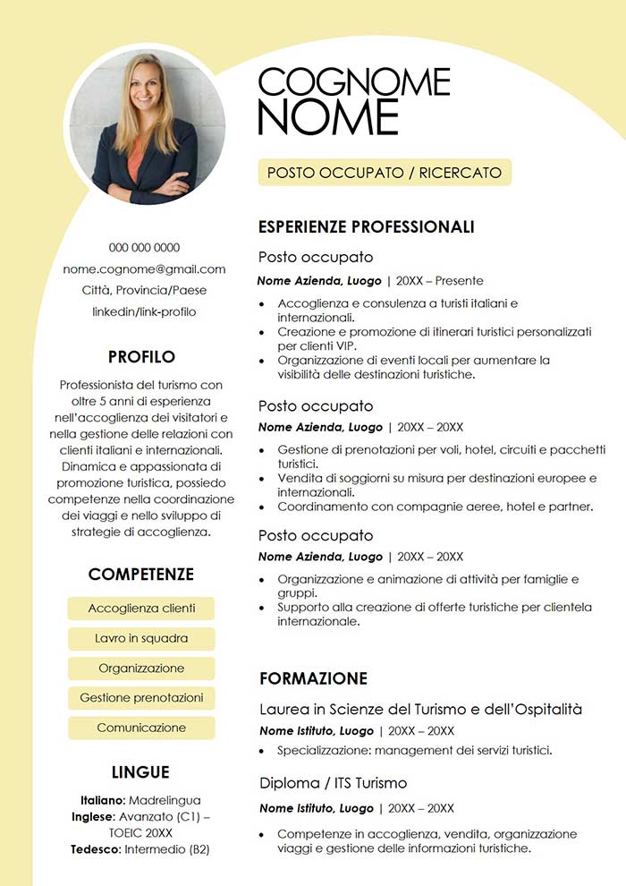 modello di curriculum vitae alto impatto download gratis