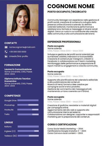 modello di curriculum vitae power point da scaricare gratis