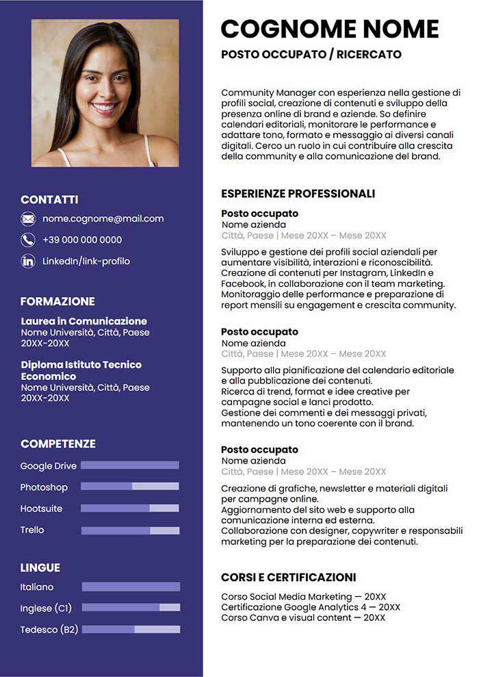 modello di curriculum vitae power point da scaricare gratis